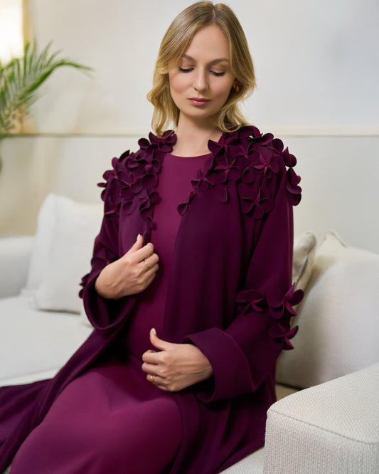 Abayas & Kaftans Purple flower