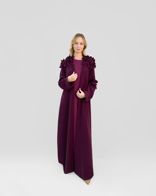Abayas & Kaftans Purple flower